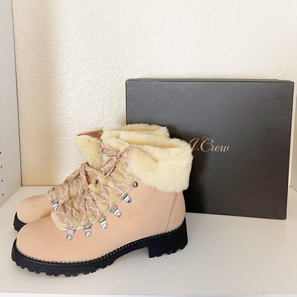J. Crew Nordic Boots with faux shearling in bronzed Clay 10 New - Picture 4 of 10